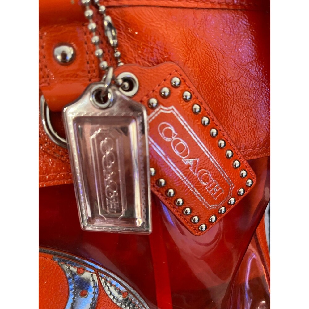 Coach 15021 Transparent Clear Red Tote Colette Rare Plastic Beach Bag - Picture 4 of 7